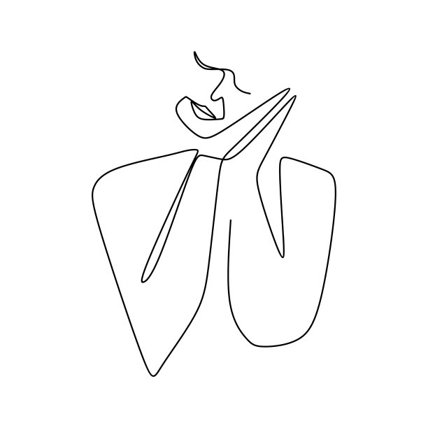 画一条连续的面部表情线图片下载