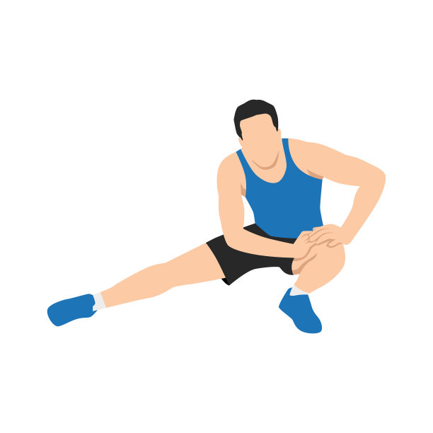 男士在锻炼前伸展大腿和腿部图片下载