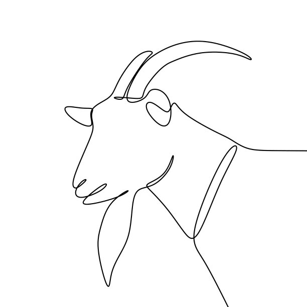山羊一连续画线图片下载