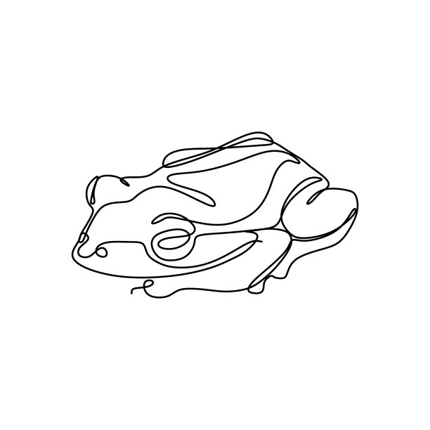 连续线条画青蛙未来极简主义图片下载