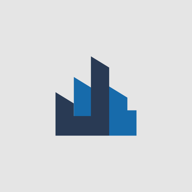 建筑标志图标最小设计蓝色图片下载