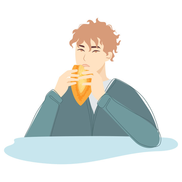 平面插图的妇女与食物图片下载