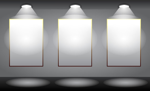 白色空相框与聚光灯图片下载