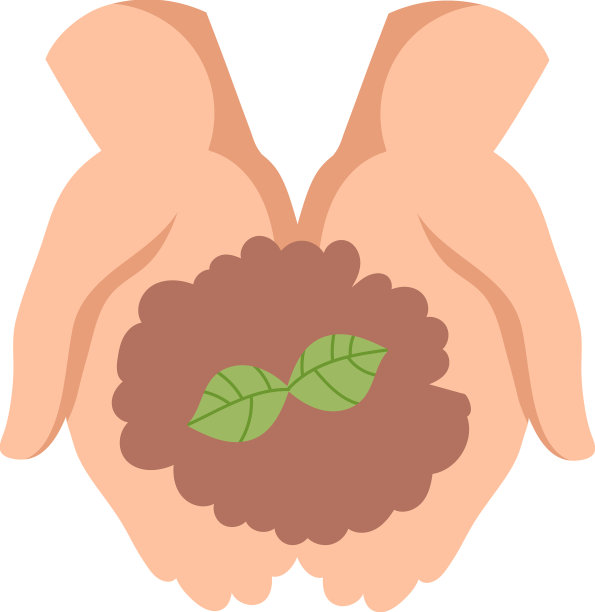 手植植物在肥沃平坦的土壤图标图片下载