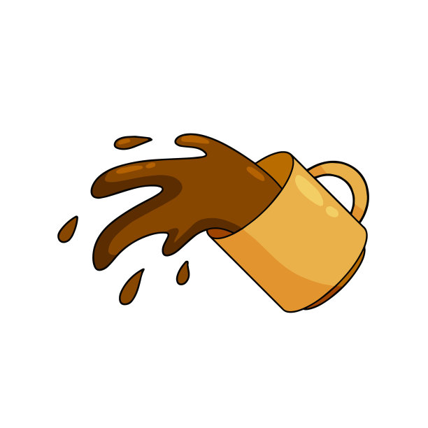 洒在杯子里的咖啡喷溅而下图片下载