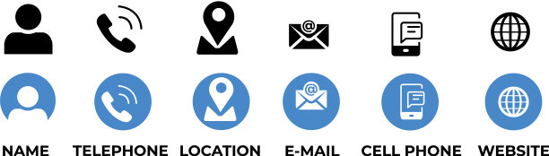 商务名片上的联系信息图标图片下载
