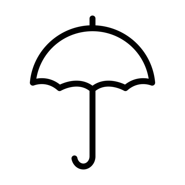雨伞粗线条图标图片下载