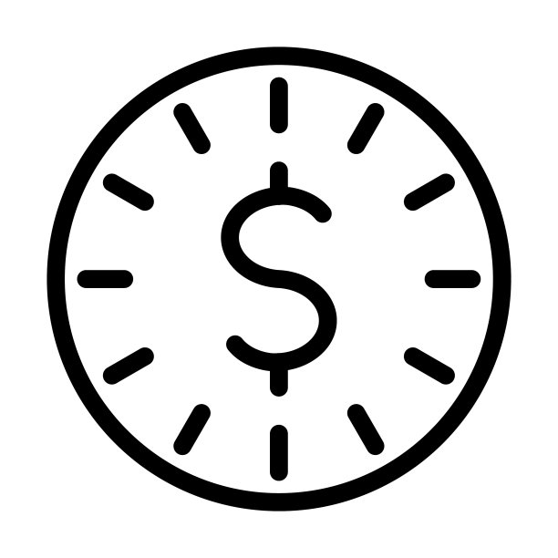 时间就是金钱粗线图标图片下载
