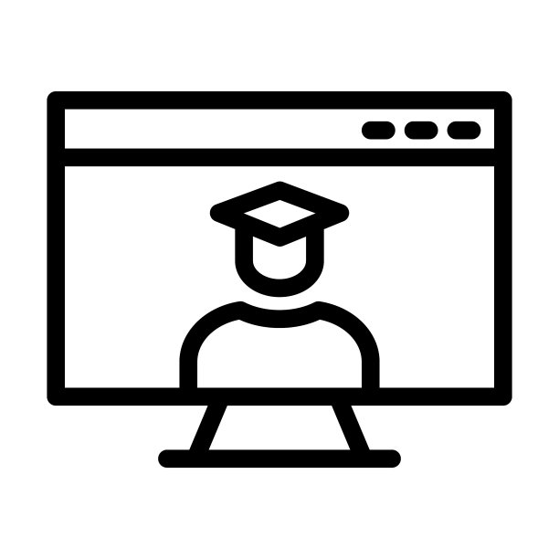 电子学习粗线图标图片下载