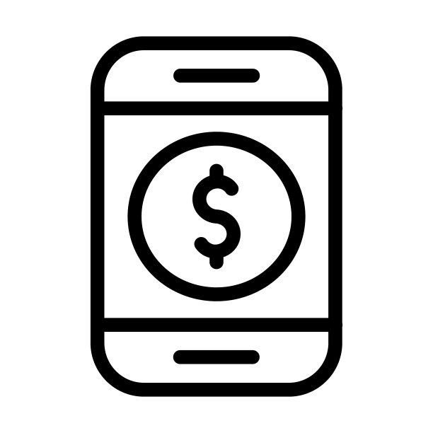 手机支付粗线条图标图片下载