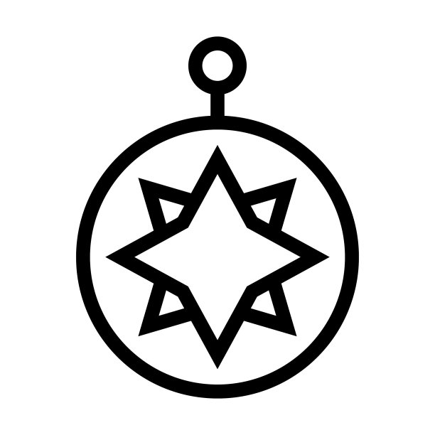 指南针粗线条图标图片下载