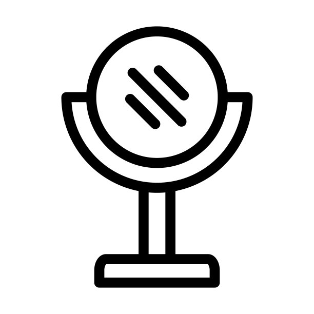 镜子粗线条图标图片下载