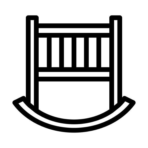 婴儿床粗线图标图片下载