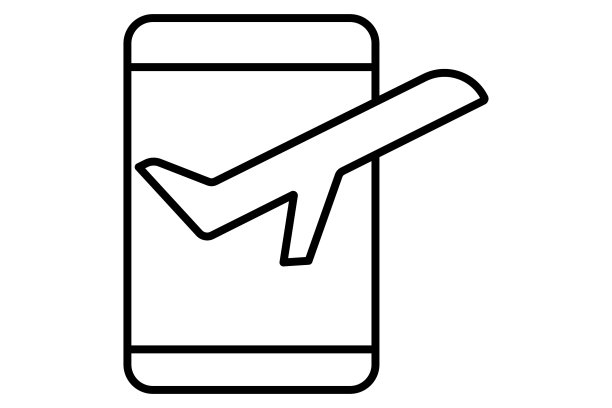 航班预订图标飞机图标与手机图片下载