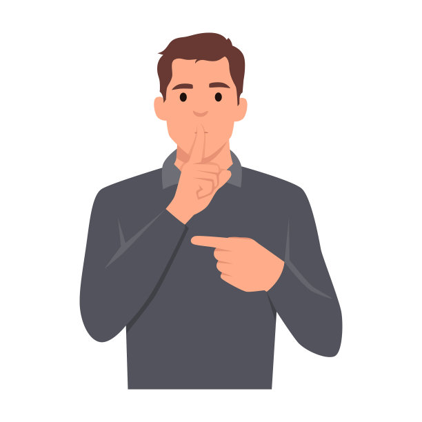 年轻人嘘的手势是更安静的概念图片下载