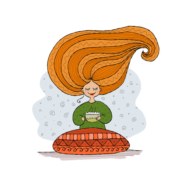 漂亮女孩咖啡杯早上时间概念图片下载