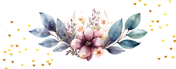 花素花与绿叶婚礼图片下载