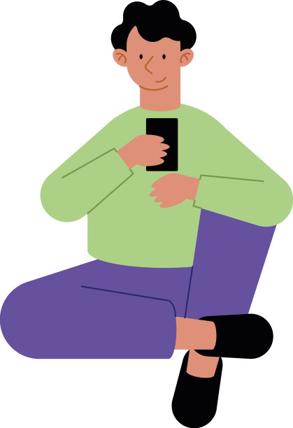 年轻人使用智能手机图片下载