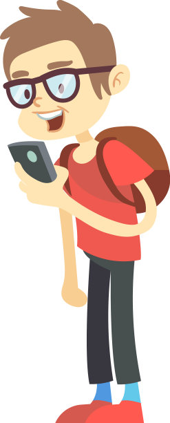 男孩玩手机游戏卡通小孩图片下载