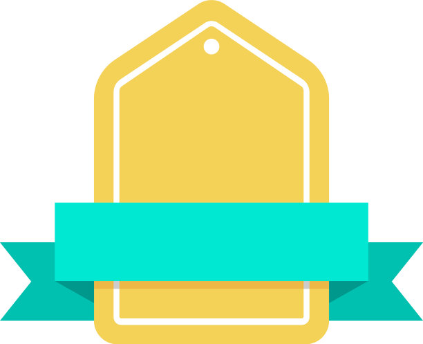 价格标签与绿色丝带标签模板图片下载