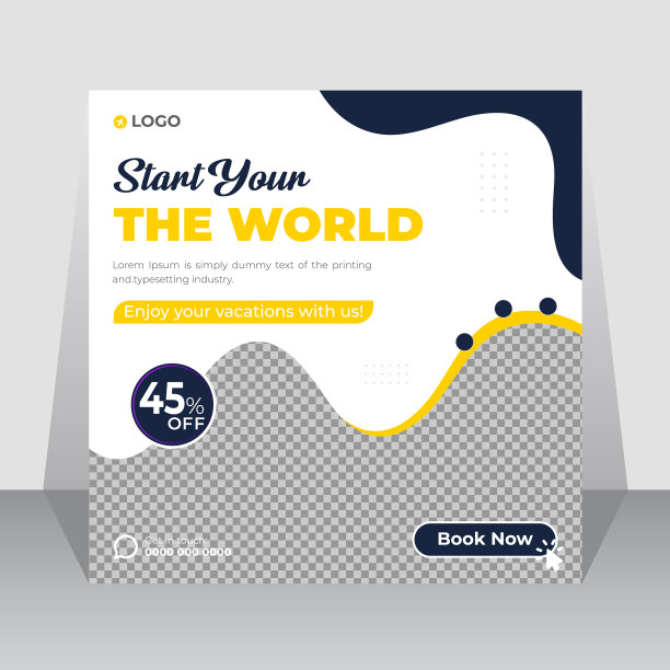 探索世界旅游社交媒体帖子设计图片下载