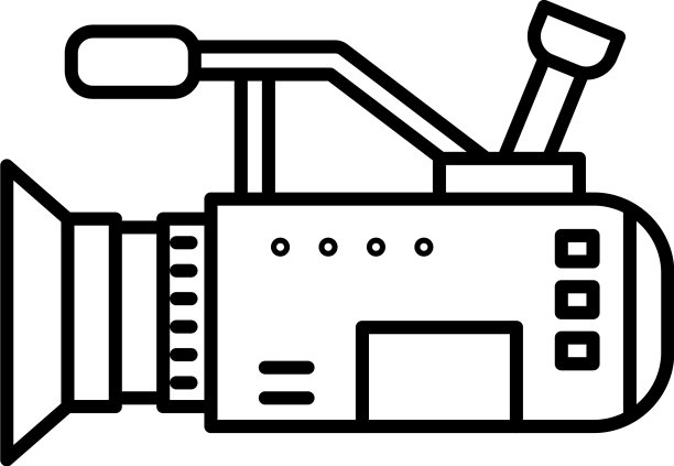 相机胶片上的电影图标透明图片下载