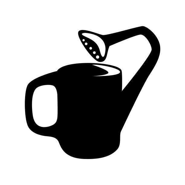 植物浇水植物剪影设计艺术图片下载