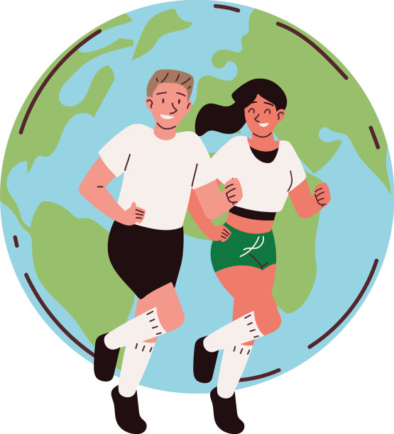 世界卫生日跑步夫妇图片下载