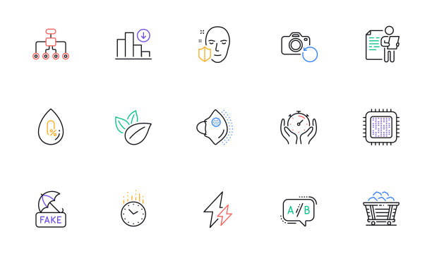 工作面试时间和有机产品线图标图片下载