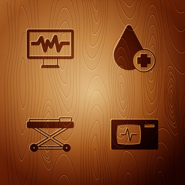 设置监护仪和心电图担架并捐赠图片下载