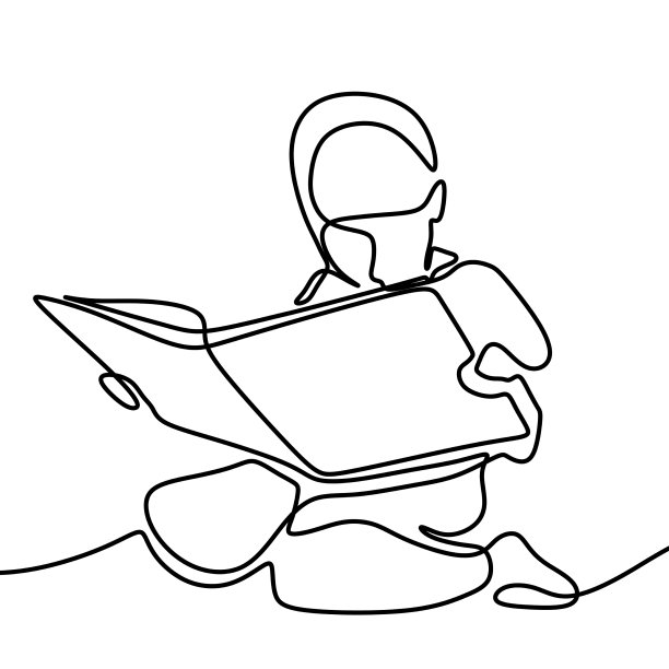 孩子们在看书时连续画线图片下载