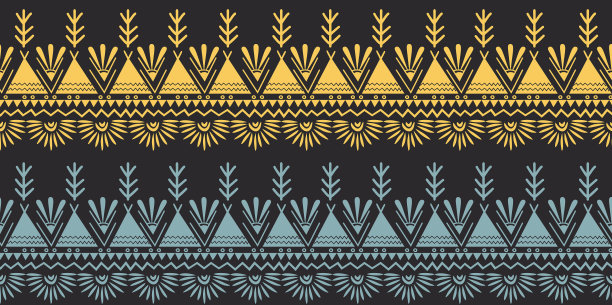 部落无缝图案手绘民族图案图片下载