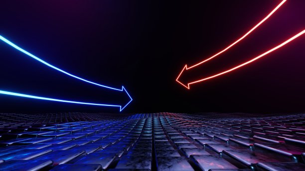 3d技术抽象霓虹灯背景，空白空间场景，聚光灯，黑夜，虚拟现实，网络未来科幻背景，街道地板工作室模拟。彩色几何。图片下载