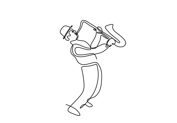 爵士音乐小号手一行画图片下载