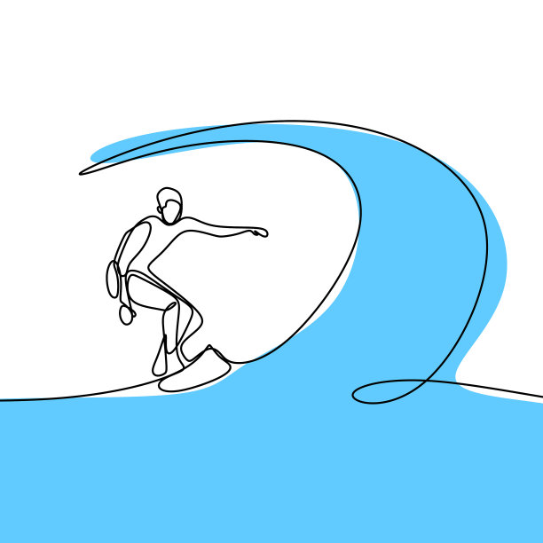 夏天画一行人做冲浪图片下载