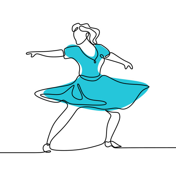 一幅年轻女孩跳舞的艺术画图片下载