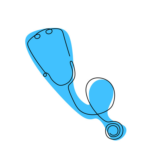 听诊器一行标志设计图片下载