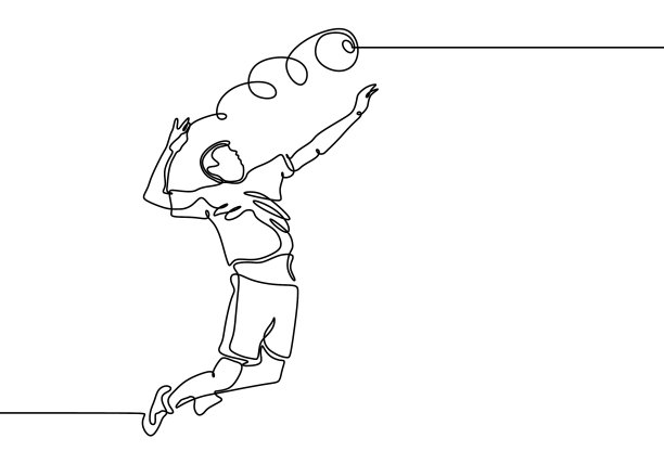 排球运动员连续画线图片下载