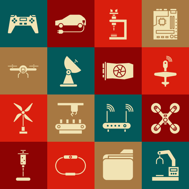 设置机器人手臂的机械手工厂无人机飞行图片下载