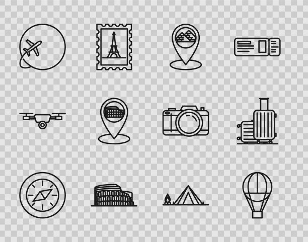 设置线罗盘热气球地图指针图片下载