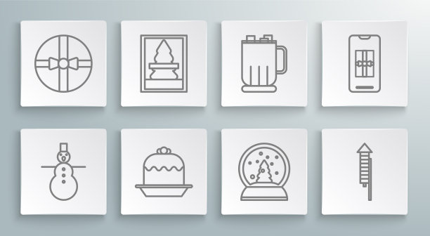 集线圣诞雪人明信片蛋糕地球仪图片下载