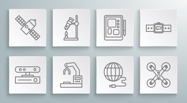 设置线运动传感器试管烧瓶火图片下载