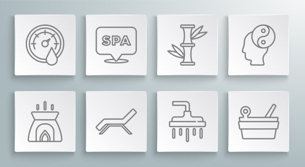 集行香薰蜡烛水疗沙龙日光浴床伞图片下载