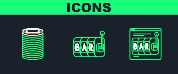 线上老虎机设置赌场筹码和筹码图片下载