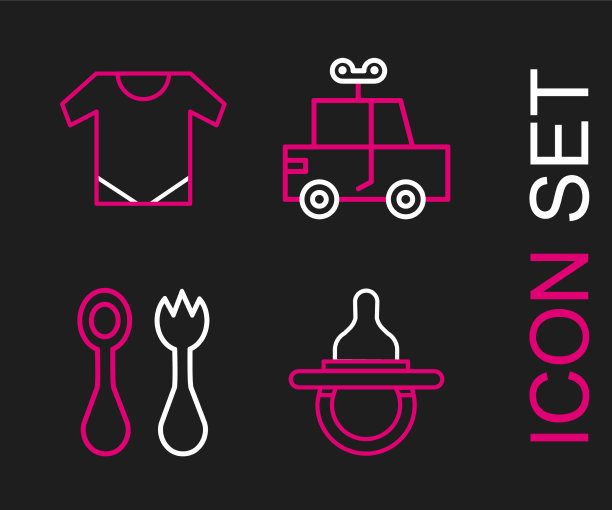 套线婴儿假奶嘴餐具与叉子图片下载