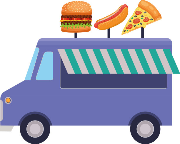 彩色餐车图片下载