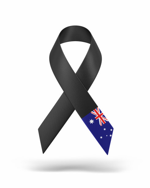 意识黑色条折叠，澳大利亚国旗纹理，对象+阴影剪辑路径图片下载
