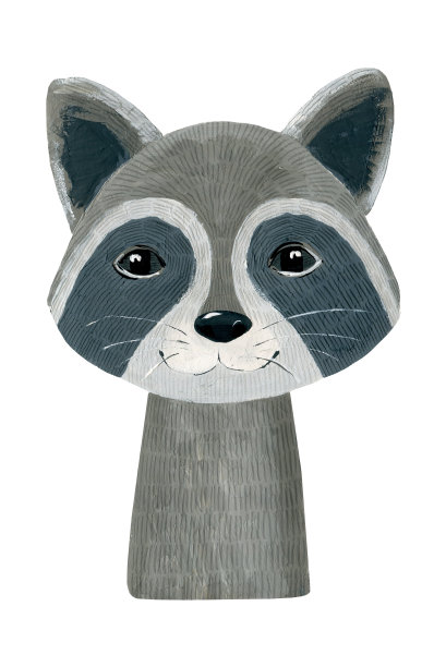 水彩画浣熊肖像。图片下载