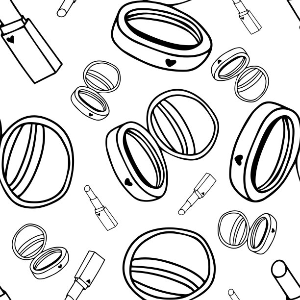 无缝图案涂鸦的化妆品，是女人的配饰图片下载