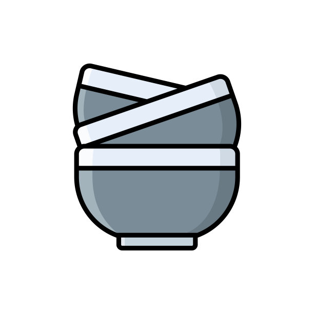 碗图标矢量设计模板在白色背景图片下载